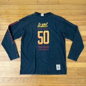 Vintage G-Unit Fifty Long Sleeve T-Shirt Navy Blue Mens Large 50 Cent y2k vtg